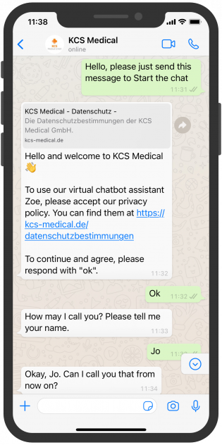 WhatsApp Chat KCS Medical HR